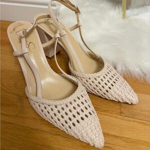 Jessica Simpson Beige Woven Heels